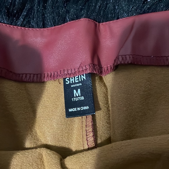 Never worn shein red leather asymmetrical mini skirt - Picture 2 of 2